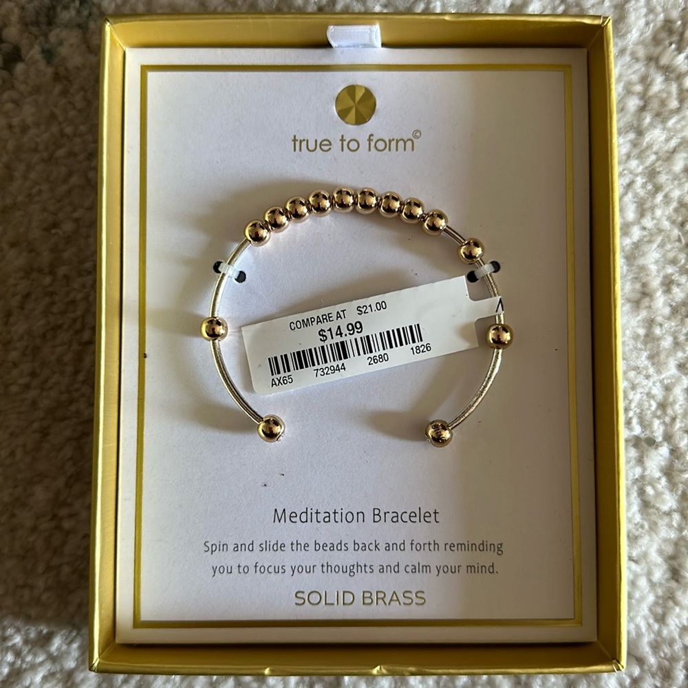 True to Form Solid Brass Meditation Bracelet